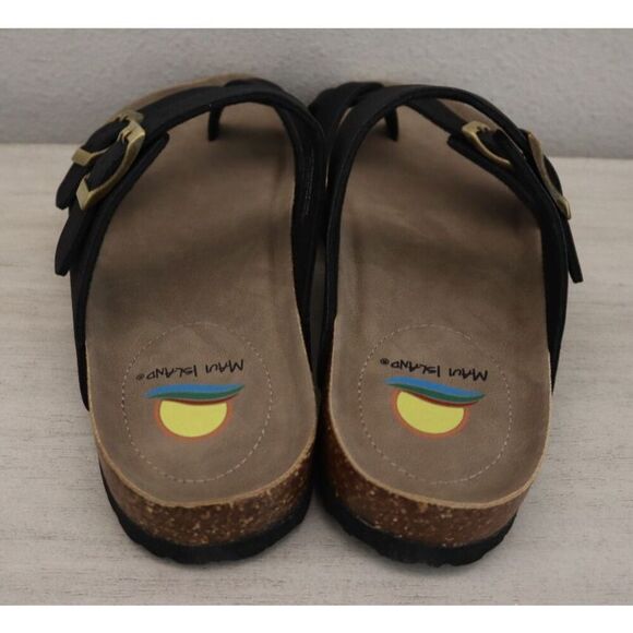 Maui Island 771314 Women's Sz 7M Black Hampton 2-Strap Slip-On Sandals - Picture 3 of 13